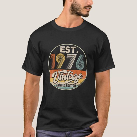 1976生まれ年のヴィンテージの誕生日年のパーティー結婚 Tシャツ (正面)