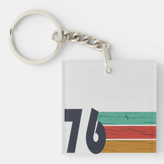 1976生まれ年のヴィンテージ誕生日ギフト キーホルダー (正面)