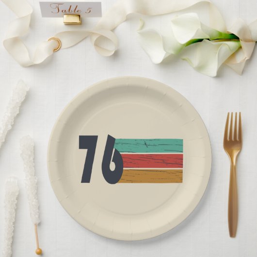 1976生まれ年のヴィンテージ誕生日ギフト ペーパープレート (ウェディング)