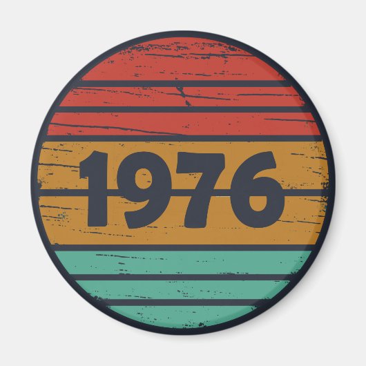 1976生まれ年のヴィンテージ誕生日ギフト マグネット (正面)