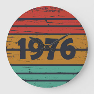 1976生まれ年のヴィンテージ誕生日ギフト ラージ壁時計