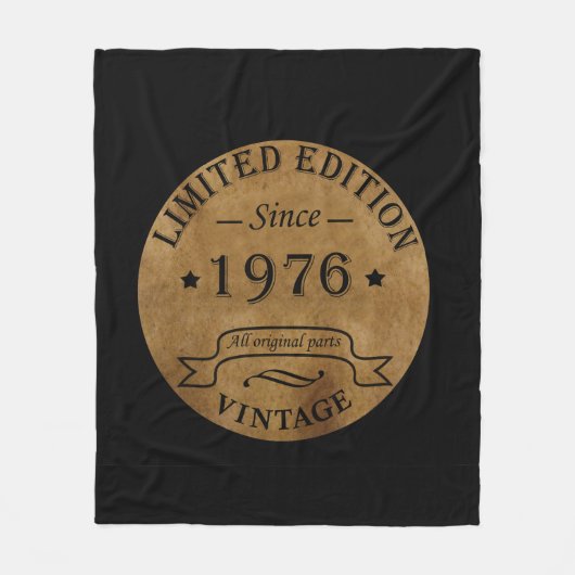 1976生まれ年のヴィンテージ誕生日 フリースブランケット (正面)