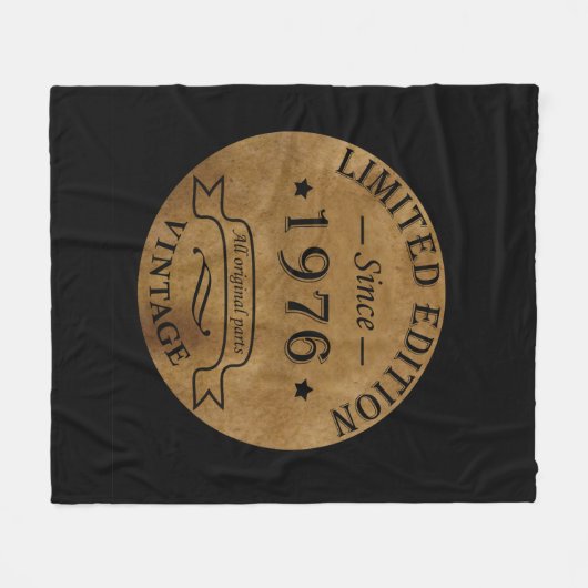 1976生まれ年のヴィンテージ誕生日 フリースブランケット (正面(横))