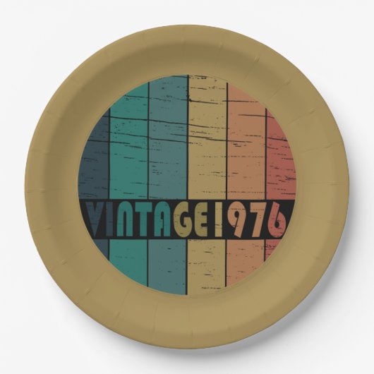 1976生まれ年のヴィンテージ誕生日 ペーパープレート (正面)
