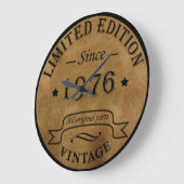 1976生まれ年のヴィンテージ誕生日 ラージ壁時計 (傾斜)