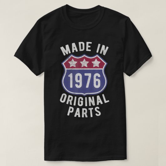 1976生まれ年のヴィンテージ1976年のオリジナルB Tシャツ (デザイン正面)