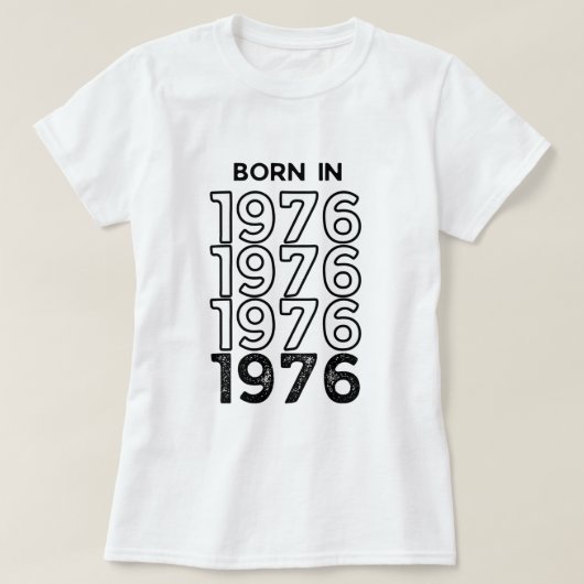 1976生まれ年の基本Tシャツ Tシャツ (デザイン正面)