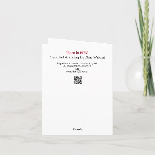 1976生まれ年の誕生日おもしろいファクトカード カード (裏面)