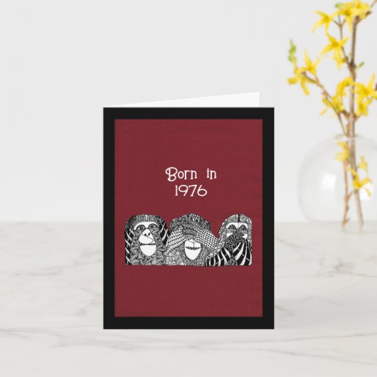 1976生まれ年の誕生日おもしろいファクトカード カード (黄色い花)