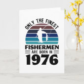 1976生まれ年50誕生日魚釣りギフト カード (黄色い花)