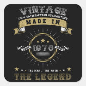 1976生まれ誕生日ヴィンテージ スクエアシール (正面)