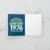 1976素晴らし年閏年日以後2月29誕生日 カード (内部)