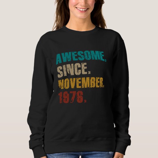1976素晴らし年11月以来ヴィンテージ誕生日48Ye スウェットシャツ (正面)