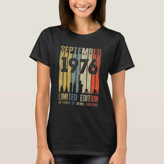 1976素晴らし年9月以来ヴィンテージ46誕生日 Tシャツ (正面)