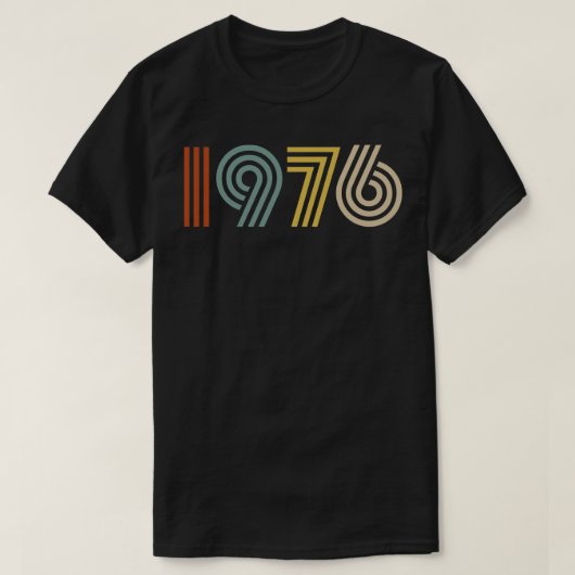 1976誕生年レトロスタイル1 Tシャツ (デザイン正面)