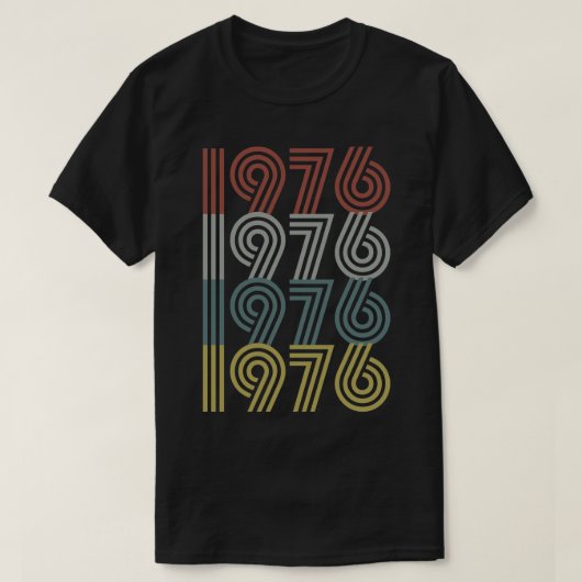 1976誕生年レトロスタイル Tシャツ (デザイン正面)