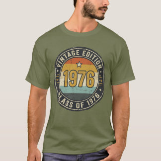 1976 レトロ サンセット ストライプ ディストレスド Tシャツ