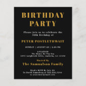 1976 Budget 50th Birthday Invitation Black Gold チラシ (裏面)