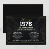 1976 Class Reunion Elegant Black - 50 Year Reunion 招待状 (正面/裏面)