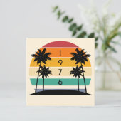 1976 Retro Stripe Sunset Vintage 50th Birthday 招待状 (スタンド正面)