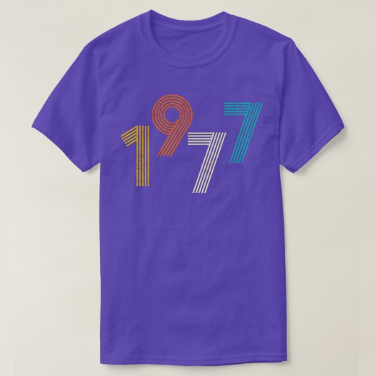 1977レトロ誕生日ヴィンテージ Tシャツ (デザイン正面)