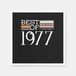 1977ヴィンテージ43誕生日アニバーサリーギフト スタンダードカクテルナプキン