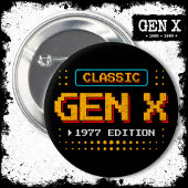 1977世代Xレトロゲーマークラシックゲーム誕生日 缶バッジ