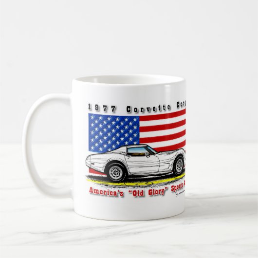 1977年のコルベットのコーヒー・マグ コーヒーマグカップ (左)