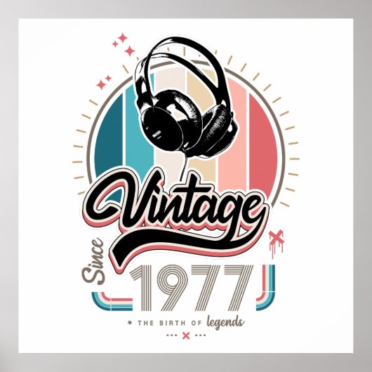 1977年のヘッドフォン以降のヴィンテージ ポスター (正面)