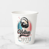 1977年のヘッドフォン以降のヴィンテージ 紙コップ (裏面)