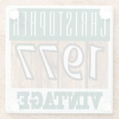 1977年の名前Glass Coasterヴィンテージ ガラスコースター (裏面)