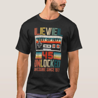 1977年の最高のヴィンテージのロック解除レベル45 Tシャツ