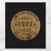 1977年生まれのヴィンテージ誕生日 ワインラベル (シングルラベル)