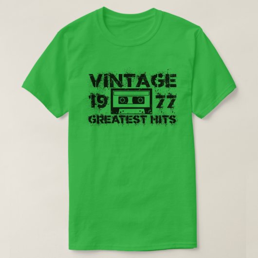 1977年素晴らしヒット・ヴィンテージ・ブラック Tシャツ (デザイン正面)