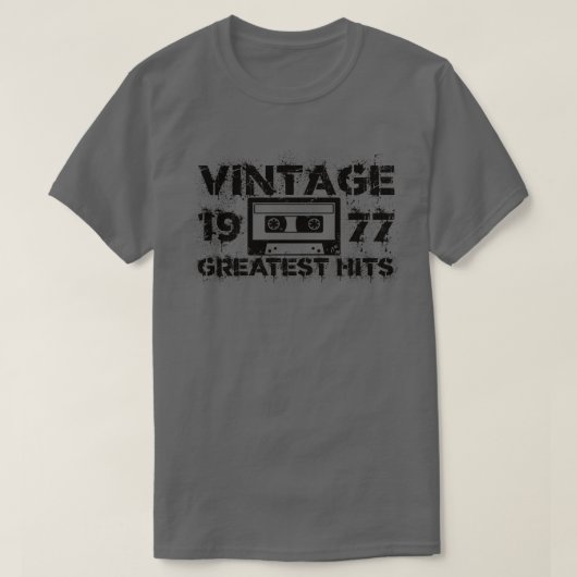 1977年素晴らしヒット・ヴィンテージ・ブラック Tシャツ (デザイン正面)
