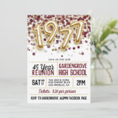 1977年高校同窓会招待状 招待状 (スタンド正面)