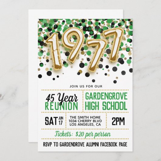 1977年高等学校大学懇親会招待状 招待状 (正面/裏面)