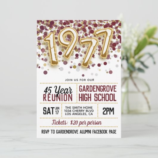 1977年高等学校大学懇親会招待状 招待状 (スタンド正面)