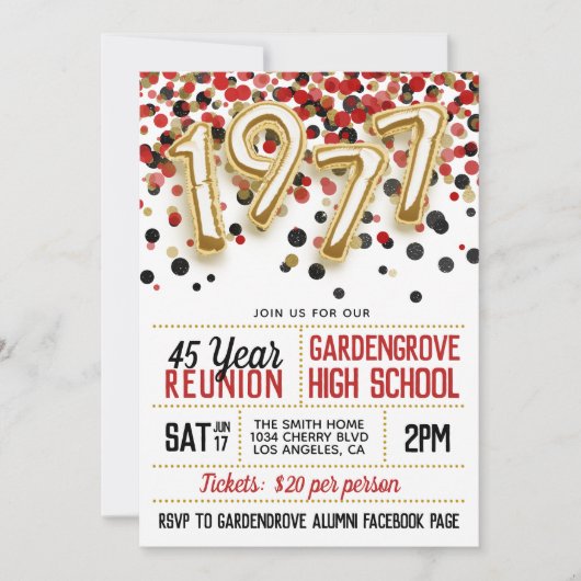 1977年高等学校大学懇親会招待状 招待状 (正面)