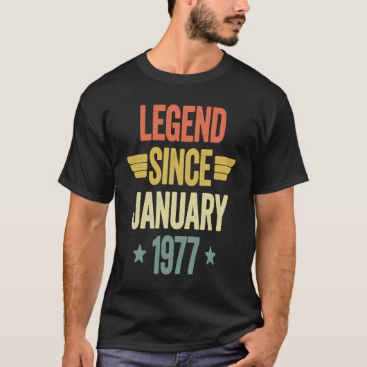 1977年1月以来の伝説 Tシャツ (正面)