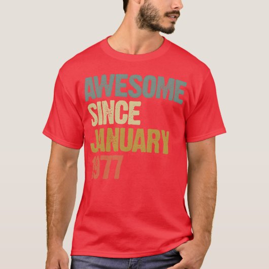 1977年1月以来グルーヴィーなレトロな素晴らしさ ファミリー Tシャツ (正面)