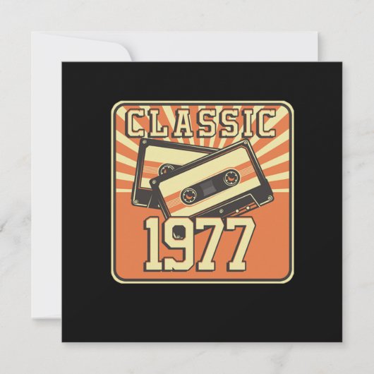 1977年43誕生日男性へギフト生まれと女性 招待状 (正面)