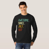 1977年7素晴らし月以来45番目の誕生日45歳 Tシャツ (正面フル)