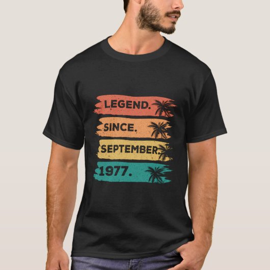 1977年9月以来46位のヴィンテージ誕生日伝説 Tシャツ (正面)