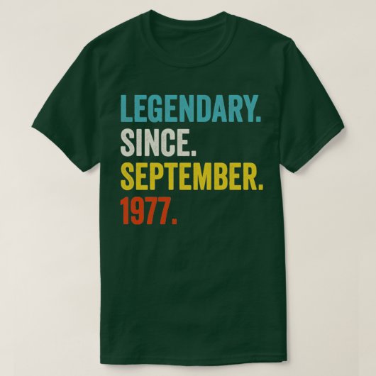 1977年9月45日B以来45歳 Tシャツ (デザイン正面)
