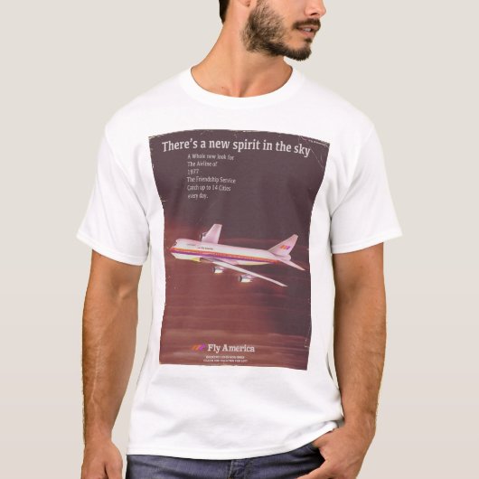 1977年 レトロ風 エアライナーポスター Tシャツ (正面)