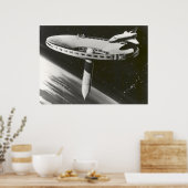 1977年NASA宇宙・ステーション・コンセプト ポスター (キッチン)