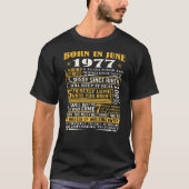 1977最高の年6月44誕生日S Tシャツ (正面)