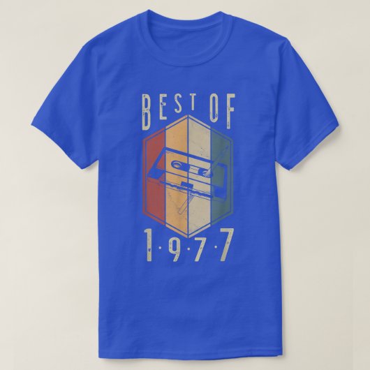 1977最高の 45歳ギフト用カセットテープ45位 Tシャツ (デザイン正面)