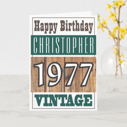 1977生まれ年のグリーティングカード カード (黄色い花)